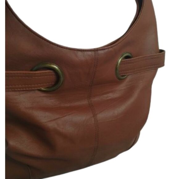 Women’s Purse Handbag Brown Snap Closure Inside Pockets Belt/Strap Front - Picture 3 of 6